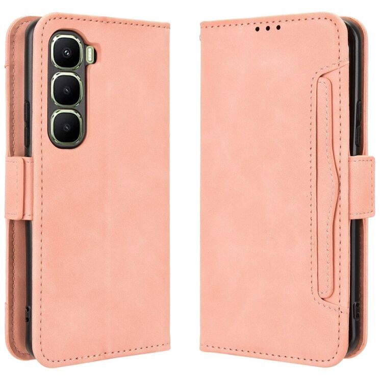 Чохол Deexe Wallet Stand для Infinix Hot 60 Pro - Pink: фото 1 з 15