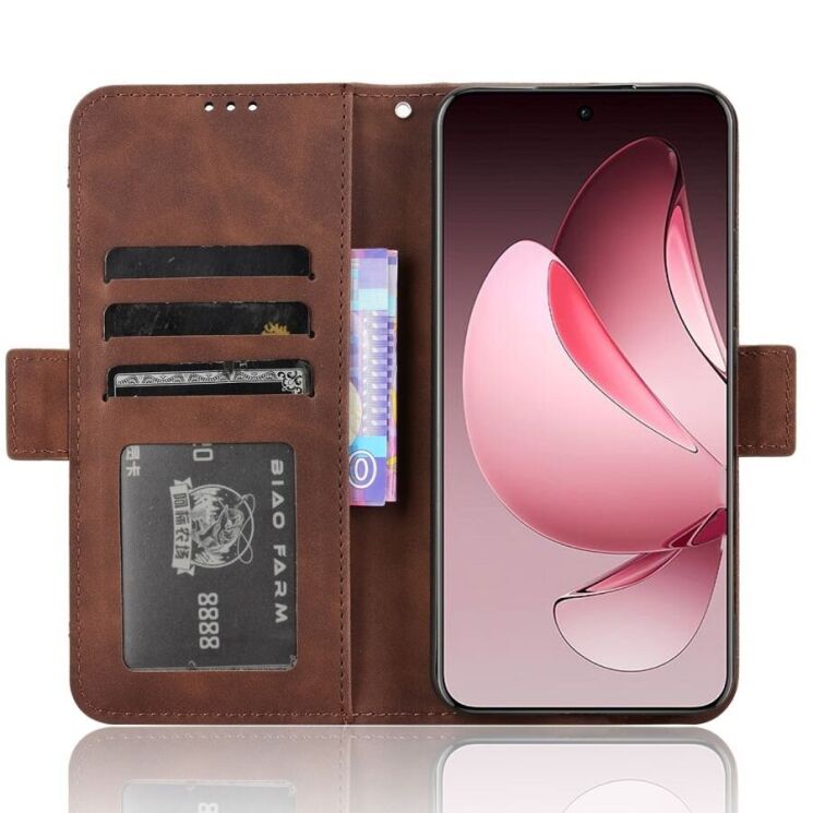 Чехол Deexe Wallet Stand для OPPO Reno 13 Pro 5G - Brown: фото 3 из 7
