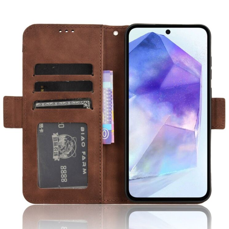 Чехол Deexe Wallet Stand для Samsung Galaxy A55 (A556) - Brown: фото 2 из 7