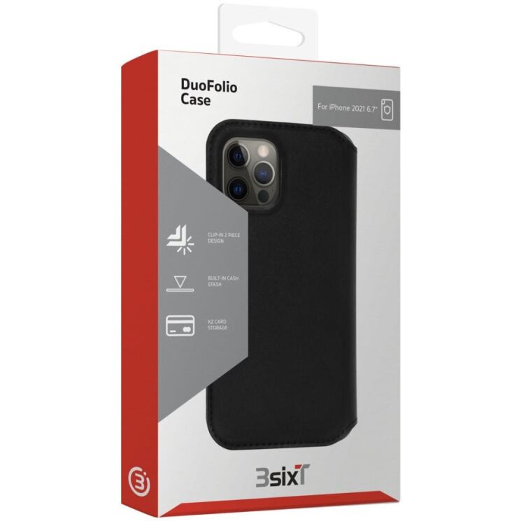 Чохол-книжка 3sixT DuoFolio для iPhone 13 Pro Max (3S-2196) - Black: фото 3 з 3