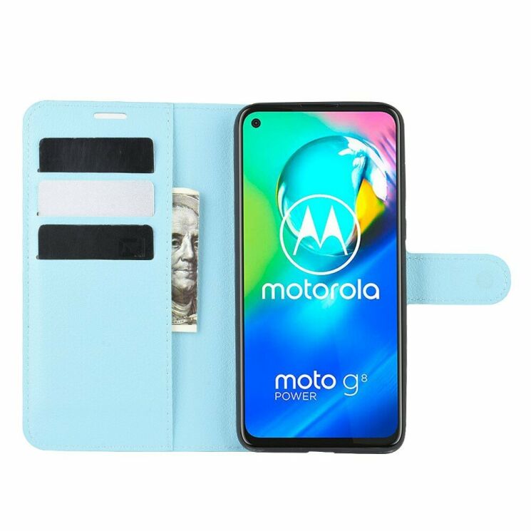 Чехол-книжка Deexe Book Type для Motorola Moto G8 Power - Blue: фото 4 из 6