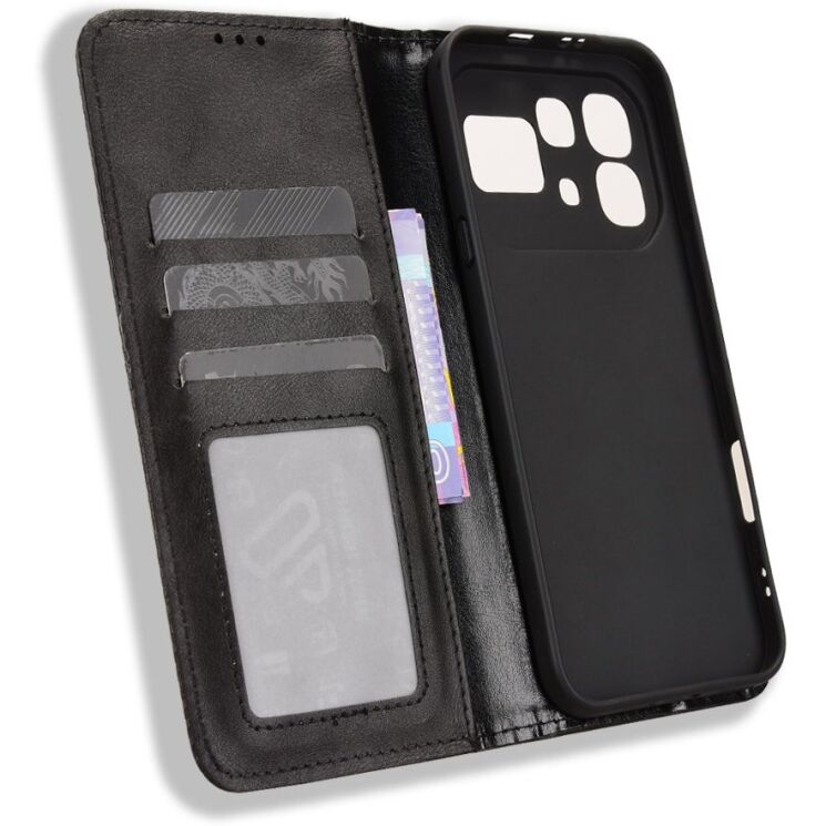 Чохол-книжка Deexe Retro Style для Infinix Note 60 / 60 Pro - Black (409302B) Чохол-книжка Deexe Retro Style для Infinix Note 60 / 60 Pro - Black: фото 3 з 18