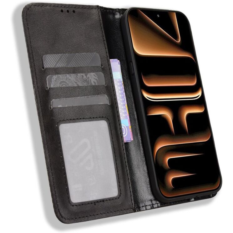 Чохол-книжка Deexe Retro Style для Infinix Note 60 / 60 Pro - Black (409302B) Чохол-книжка Deexe Retro Style для Infinix Note 60 / 60 Pro - Black: фото 4 з 18