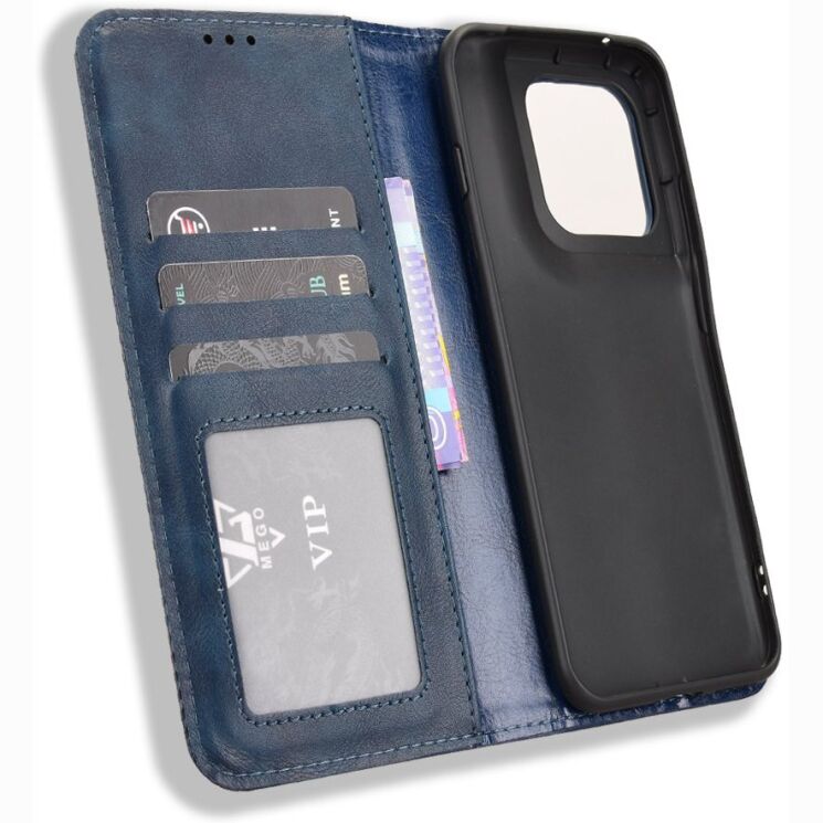 Чохол-книжка Deexe Retro Style для Motorola Edge 70 Pro - Blue: фото 5 з 19