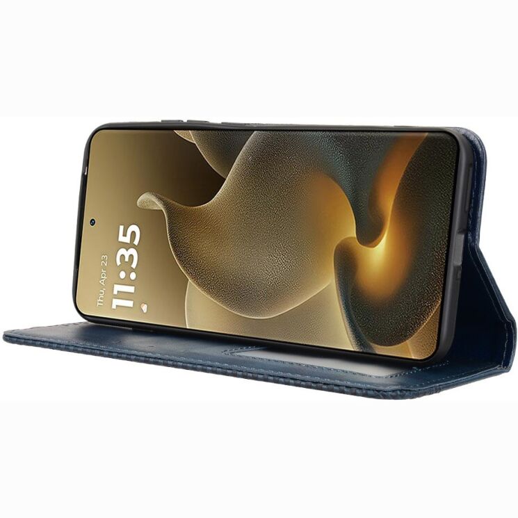 Чохол-книжка Deexe Retro Style для Motorola Edge 70 Pro - Blue: фото 7 з 19