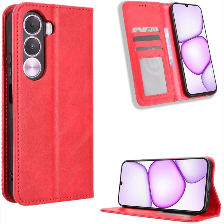 Чохол-книжка Deexe Retro Style для Realme C100i - Red: фото 2 з 19