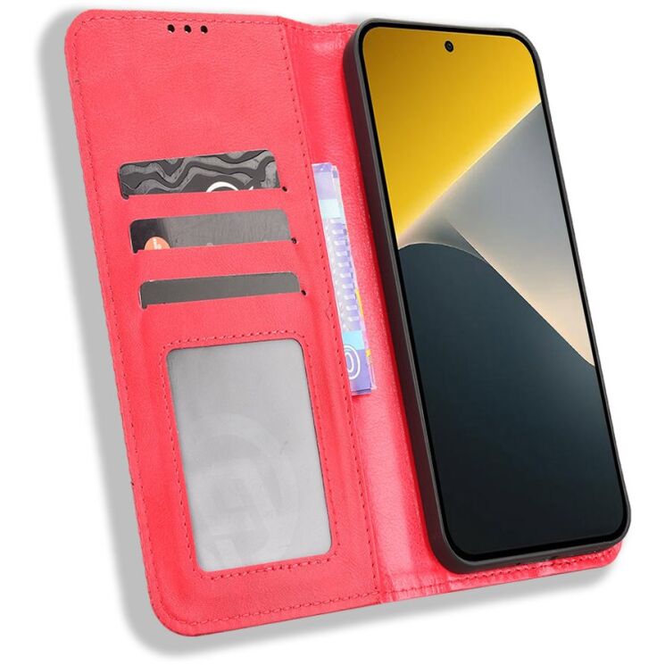 Чохол-книжка Deexe Retro Style для Xiaomi Poco X8 - Red (219911R) Чохол-книжка Deexe Retro Style для Xiaomi Poco X8 - Red: фото 5 з 18