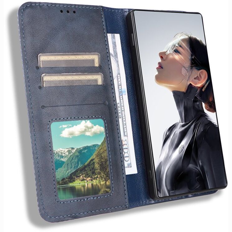 Чохол-книжка Deexe Retro Style для ZTE Nubia Red Magic 11 Air - Blue (423104L) Чохол-книжка Deexe Retro Style для ZTE Nubia Red Magic 11 Air - Blue: фото 6 з 19