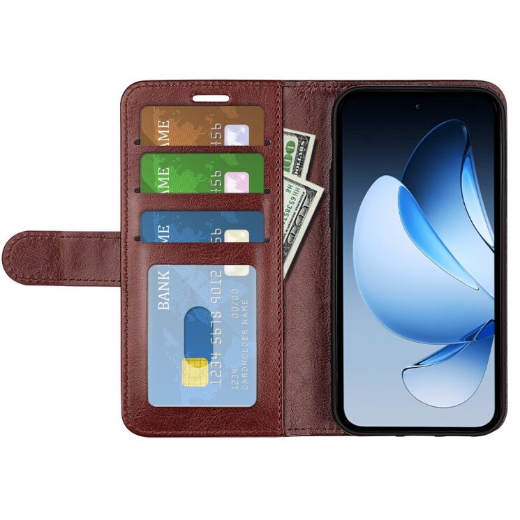 Чехол-книжка Deexe Wallet Style для OPPO Reno 13 5G - Brown: фото 2 из 7