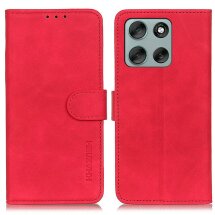 Чехол-книжка KHAZNEH Retro Wallet для Motorola Moto G56 - Red: фото 1 из 7