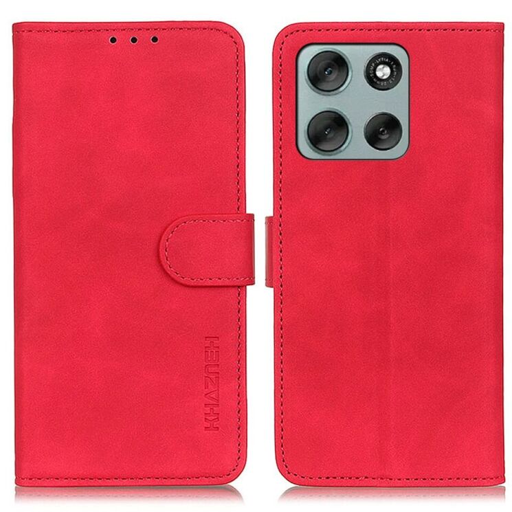 Чехол-книжка KHAZNEH Retro Wallet для Motorola Moto G56 - Red: фото 1 из 7