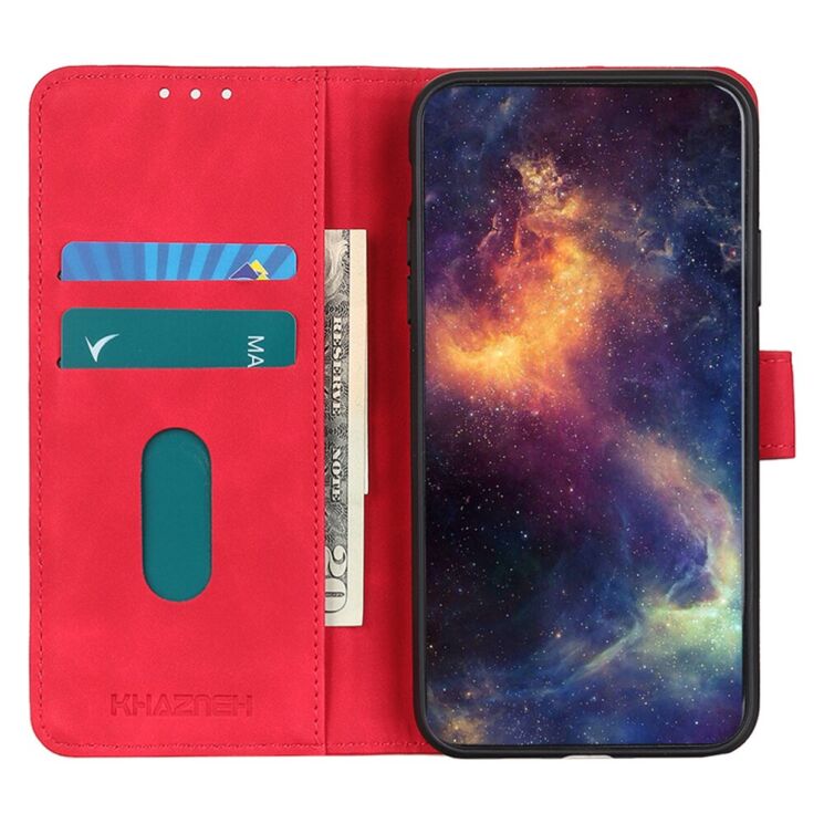 Чехол-книжка KHAZNEH Retro Wallet для Motorola Moto G56 - Red: фото 3 из 7