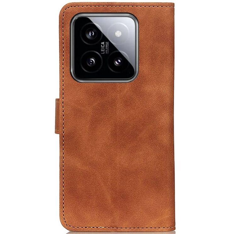 Чехол-книжка KHAZNEH Retro Wallet для Xiaomi 14 Pro - Brown: фото 5 из 9