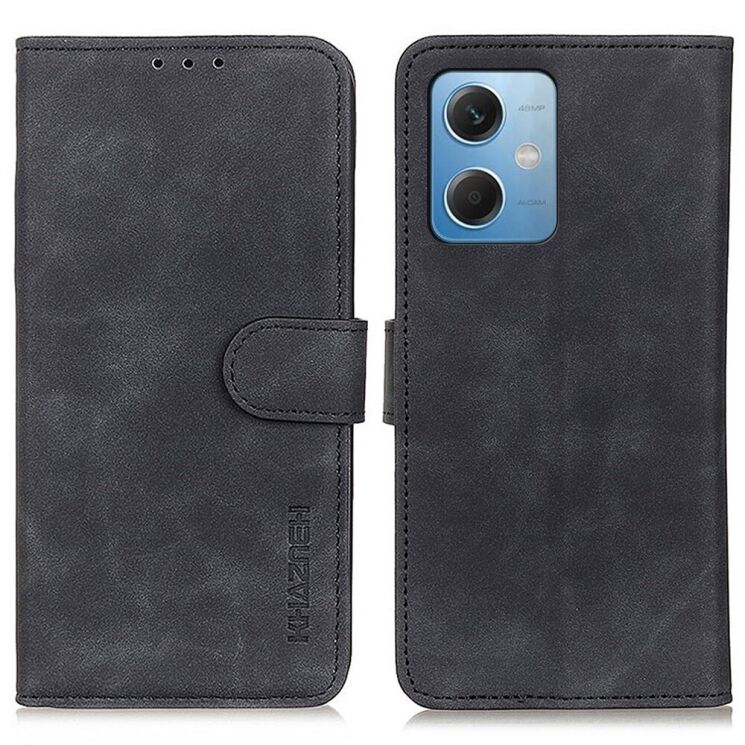Чехол-книжка KHAZNEH Retro Wallet для Xiaomi Redmi Note 12 5G / Poco X5 - Black: фото 1 из 9