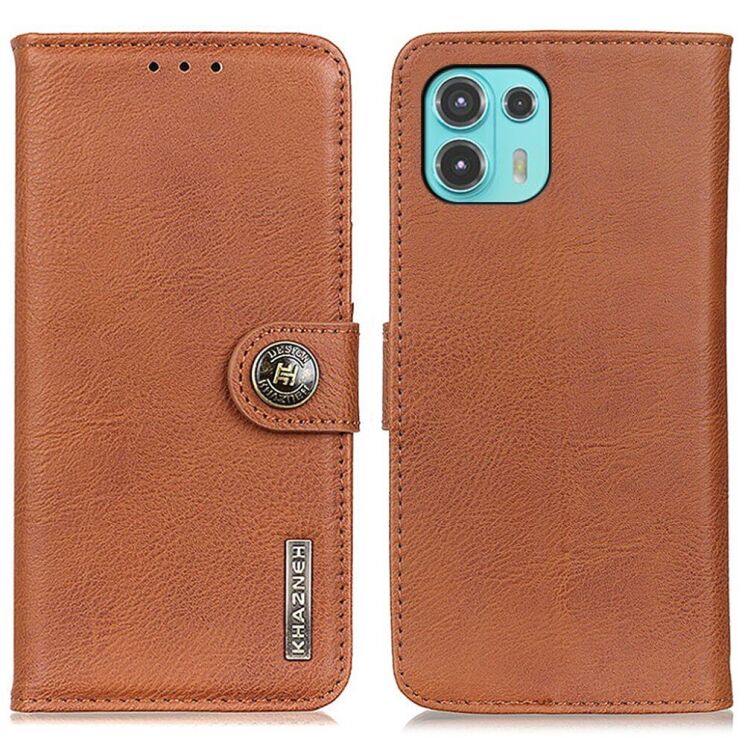 Чехол-книжка KHAZNEH Wallet Cover для Motorola Edge 20 Lite - Brown: фото 2 из 10
