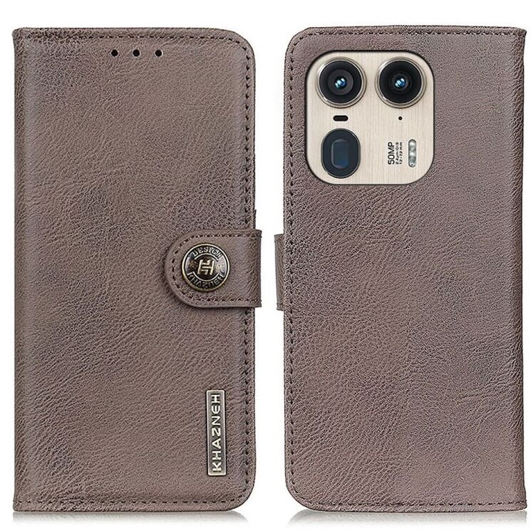 Чохол-книжка KHAZNEH Wallet Cover для Motorola Edge 50 Ultra - Khaki: фото 1 з 8