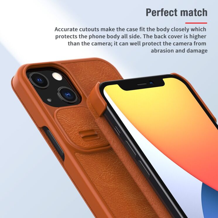 Чехол-книжка NILLKIN Qin Pro для Apple iPhone 13 - Black: фото 9 из 16