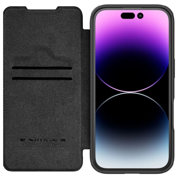 Чохол-книжка NILLKIN Qin Prop Leather Case для Apple iPhone 16 - Black: фото 2 з 17