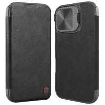 Чехол-книжка NILLKIN Qin Prop Leather Case для Apple iPhone 16 - Black: фото 1 из 17