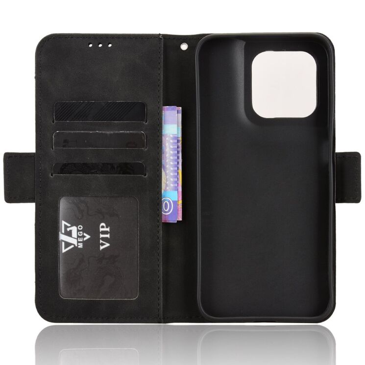Чехол-книжка с карманами Deexe Wallet Stand для Motorola Moto G77 - Black: фото 3 из 14