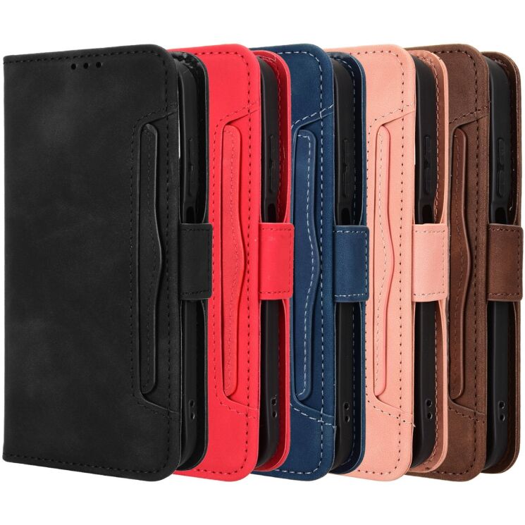 Чехол-книжка с карманами Deexe Wallet Stand для Motorola Moto G77 - Black: фото 8 из 14