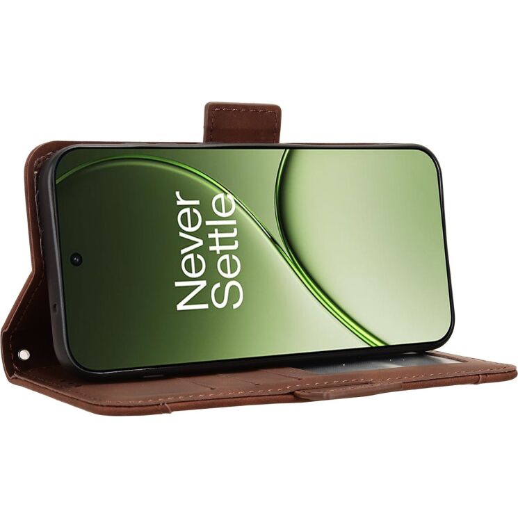 Чехол-книжка с карманами Deexe Wallet Stand для OnePlus 15T - Brown: фото 6 из 15
