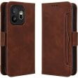 Чехол-книжка с карманами Deexe Wallet Stand для OnePlus 15T - Brown (410403Z)