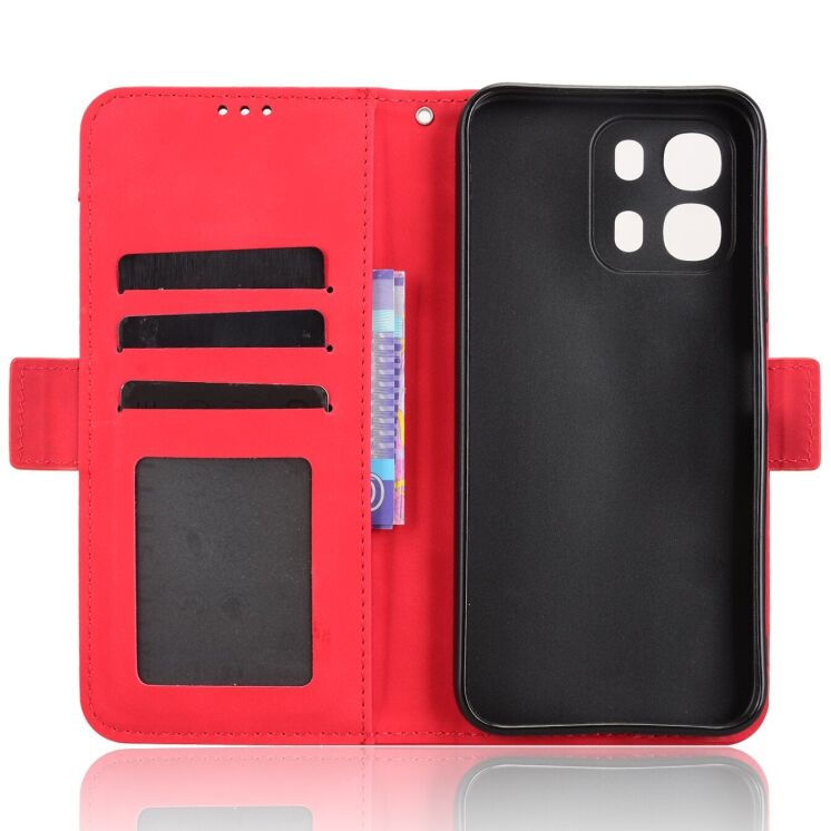 Чехол-книжка с карманами Deexe Wallet Stand для OPPO A6s / A6 - Red: фото 3 из 15