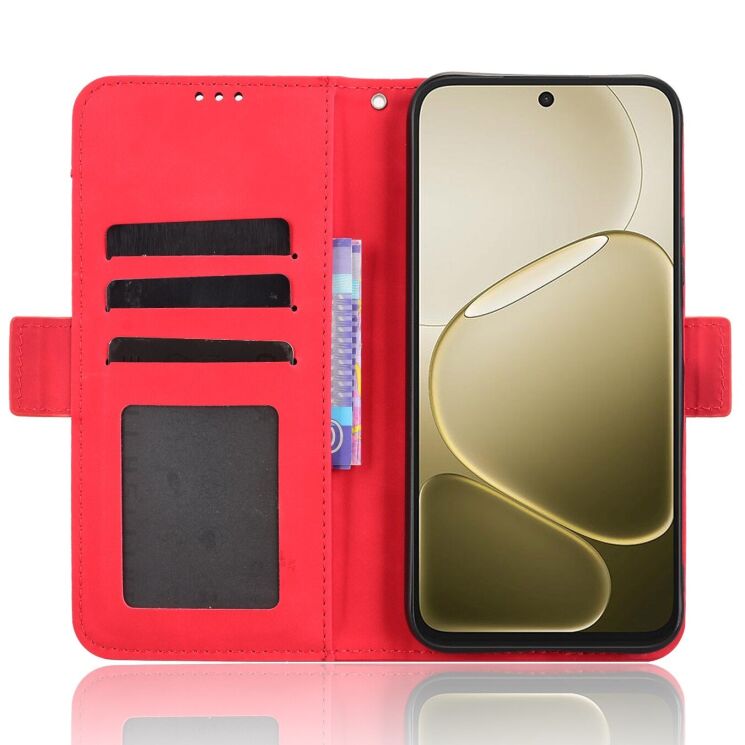 Чехол-книжка с карманами Deexe Wallet Stand для OPPO A6s / A6 - Red: фото 4 из 15