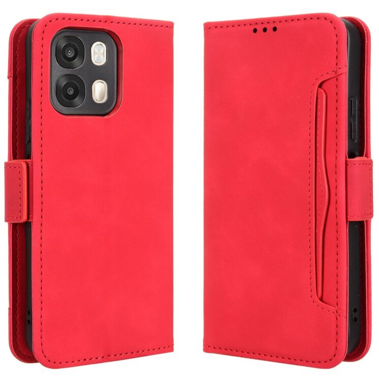 Чехол-книжка с карманами Deexe Wallet Stand для OPPO A6s / A6 - Red: фото 1 из 15