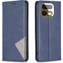 Чехол-книжка с карманами UniCase Geometric Pattern для Realme 16 Pro - Blue: фото 1 из 12