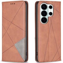 Чехол-книжка с карманами UniCase Geometric Pattern для Samsung Galaxy S26 Ultra - Brown: фото 1 из 10