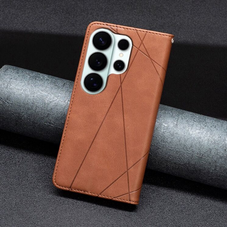 Чехол-книжка с карманами UniCase Geometric Pattern для Samsung Galaxy S26 Ultra - Brown: фото 7 из 10