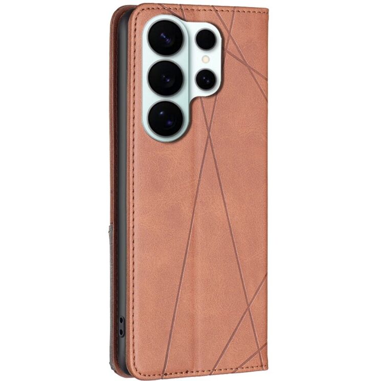 Чехол-книжка с карманами UniCase Geometric Pattern для Samsung Galaxy S26 Ultra - Brown: фото 3 из 10