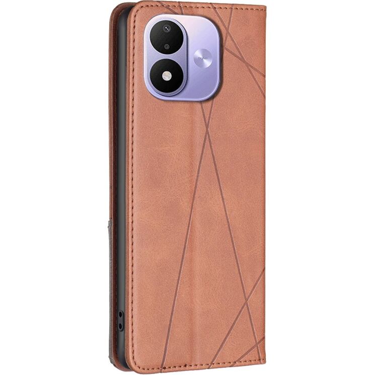 Чехол-книжка с карманами UniCase Geometric Pattern для Xiaomi Redmi Note 17 Pro - Brown: фото 3 из 9