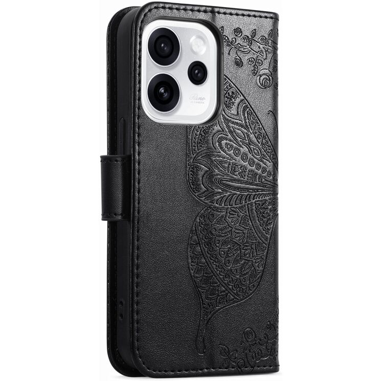 Чехол-книжка с рисунком UniCase Butterfly Pattern для OPPO Reno 15 F/FS - Black: фото 7 из 8