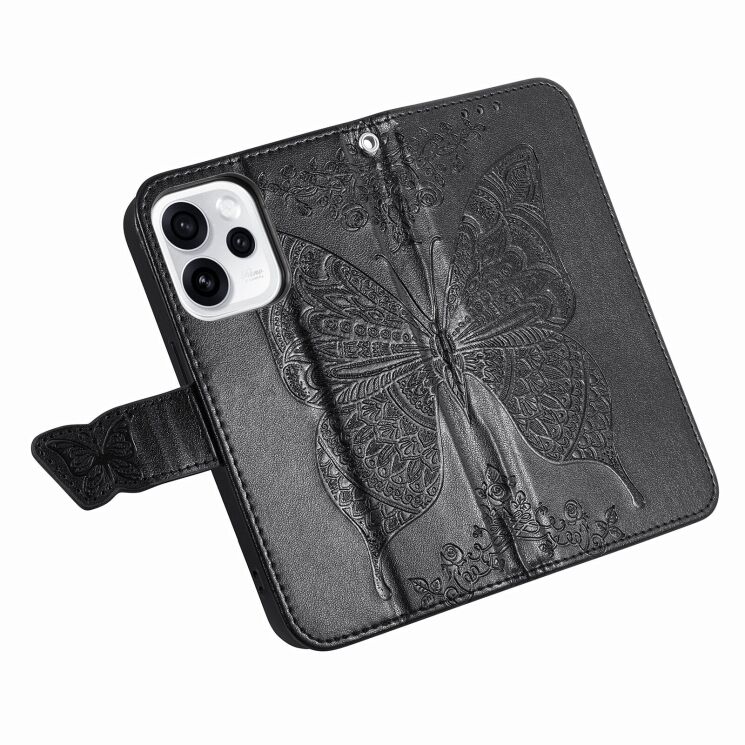 Чехол-книжка с рисунком UniCase Butterfly Pattern для OPPO Reno 15 F/FS - Black: фото 4 из 8