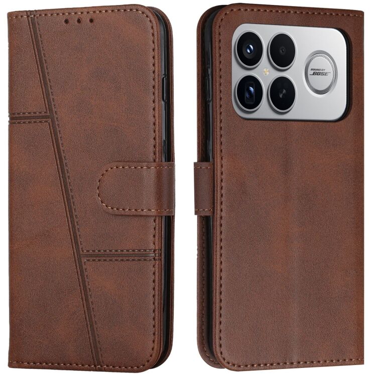 Чехол-книжка с застежкой UniCase Jet Cover для Xiaomi Poco F8 Ultra - Brown: фото 1 из 10