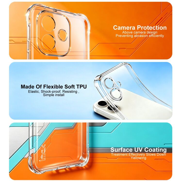 Чехол с усиленными углами IMAK Airbag MAX Case для Xiaomi Redmi Note 17 (4G/5G) - Transparent: фото 8 из 9