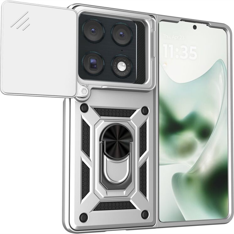Чохол із захистом камери Deexe Armor Shield для Motorola Razr Fold - Silver: фото 1 з 9
