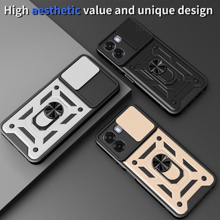 Чохол із захистом камери Deexe Armor Shield для OPPO A6x - Black: фото 8 з 9