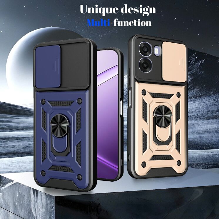 Чохол із захистом камери Deexe Armor Shield для OPPO A6x - Black: фото 2 з 9