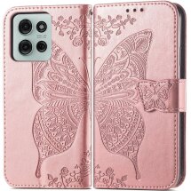Чехол UniCase Butterfly Pattern для Motorola Moto G75 - Rose Gold: фото 1 из 10