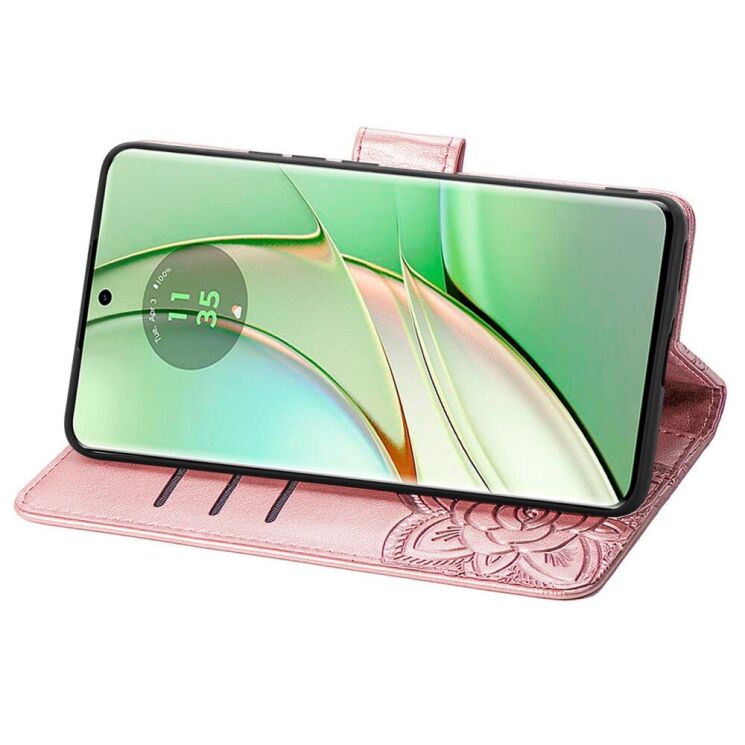 Чехол UniCase Butterfly Pattern для Motorola Moto G75 - Rose Gold: фото 3 из 10