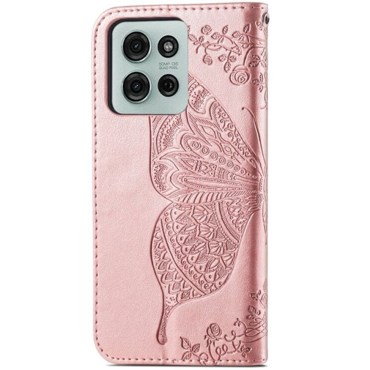 Чехол UniCase Butterfly Pattern для Motorola Moto G75 - Rose Gold: фото 6 из 10