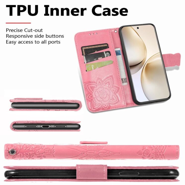 Чехол UniCase Butterfly Pattern для Realme 14 Pro Plus - Blue: фото 9 из 9
