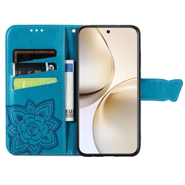 Чехол UniCase Butterfly Pattern для Realme 14 Pro Plus - Blue: фото 3 из 9