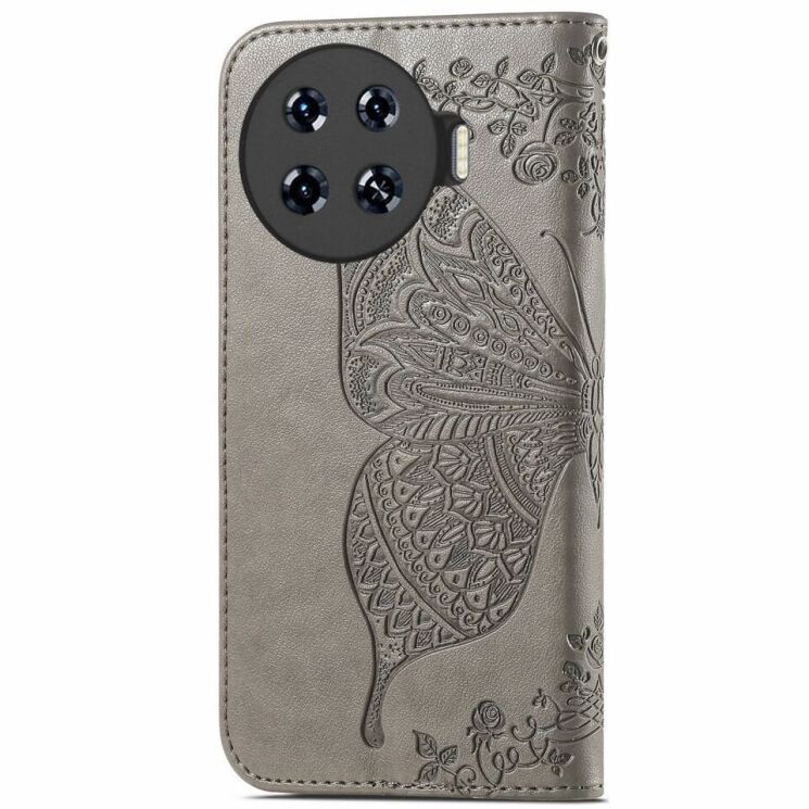 Чехол UniCase Butterfly Pattern для TECNO Spark 20 Pro+ - Grey: фото 5 из 8