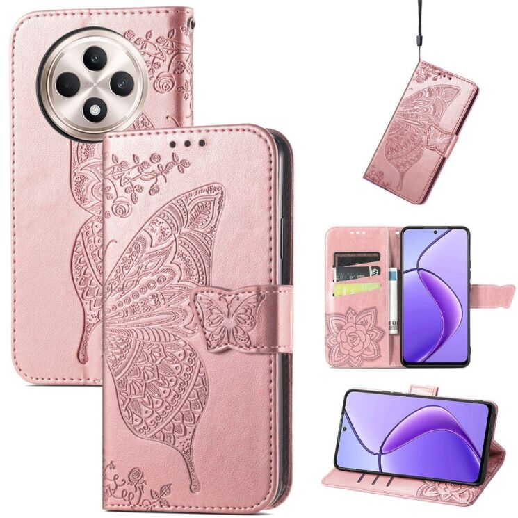 Чохол UniCase Butterfly Pattern для TECNO Spark 30C - Rose Gold: фото 4 з 10