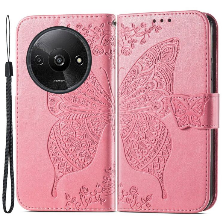 Чехол UniCase Butterfly Pattern для Xiaomi Redmi A3 - Pink: фото 1 из 8